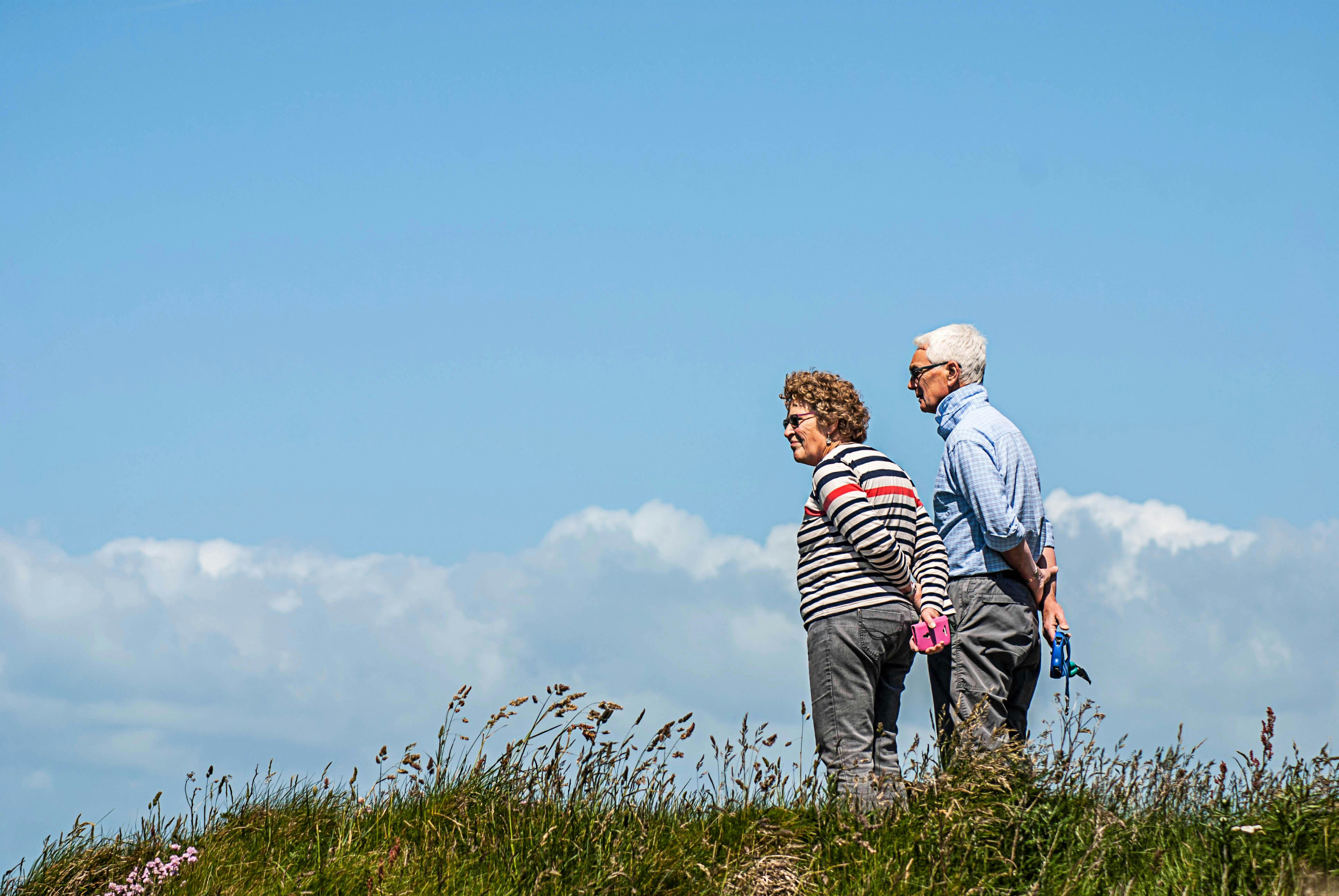 Elderly couple outdoors
